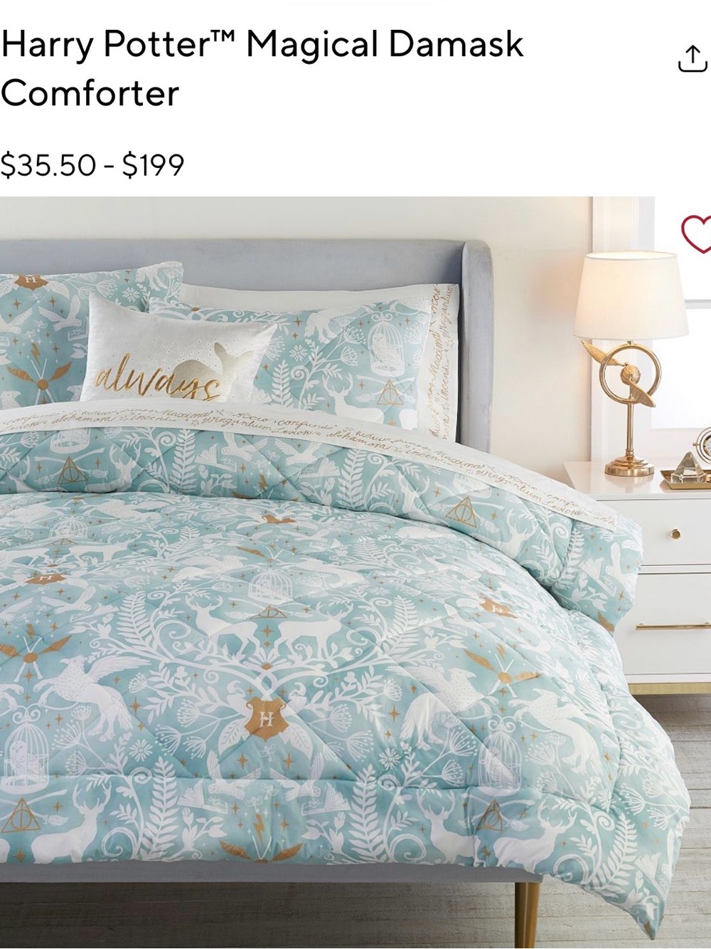 Pottery Barn Teen Harry Potter Magical Damask Twin Comforter